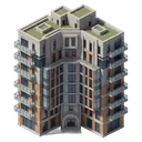 apartment block Isometric icon