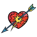 arrow through heart