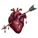 arrow through heart Oil Painting icon