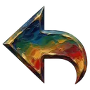 back arrow navigation Oil Painting icon