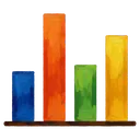 bar chart Oil Painting icon