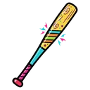 baseball bat Pop Art icon