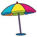 beach umbrella Pop Art icon