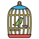 bird cage Pop Art icon