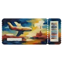 boarding pass ticket Oil Painting icon