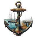 boat anchor marina Oil Painting icon