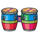 bongo drums Pop Art icon