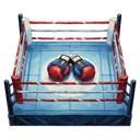 boxing gloves ring Oil Painting icon