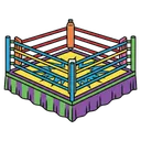 boxing ring Pop Art icon