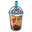 bubble tea Pop Art icon