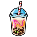 bubble tea drink Pop Art icon