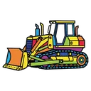 bulldozer Pop Art icon