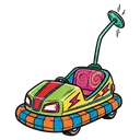 bumper car Pop Art icon