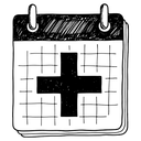 calendar plus Hand Drawn icon