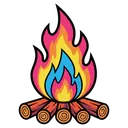 campfire Pop Art icon