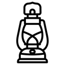 camping lantern Line Art icon