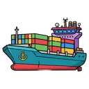 cargo ship Pop Art icon