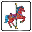 carousel horse Pop Art icon