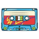 cassette tape plastic Pop Art icon