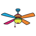 ceiling fan Pop Art icon