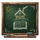 chalkboard classroom Oil Painting icon