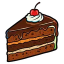 chocolate cake Pop Art icon