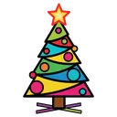 christmas tree Pop Art icon