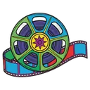cinema projector reel Pop Art icon