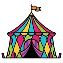 circus tent Pop Art icon