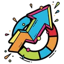 click through percentage Pop Art icon