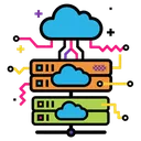 cloud storage data server Pop Art icon