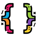 code snippet syntax brackets Pop Art icon