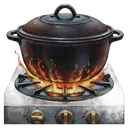 cooking pot stove Oil Painting icon