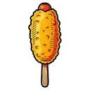 corn dog Pop Art icon