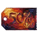 coupon discount tag Oil Painting icon
