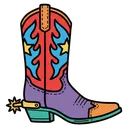cowboy boot Pop Art icon