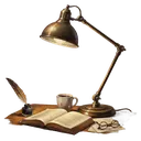 desk lamp workspace Oil Painting icon