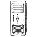 desktop tower Hand Drawn icon