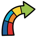 direct traffic arrow Pop Art icon