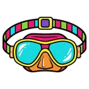 diving mask Pop Art icon