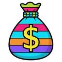 dollar sign money bag Pop Art icon