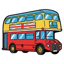 double decker bus Pop Art icon