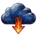download cloud arrow Oil Painting icon