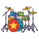 drum kit music set Pop Art icon