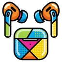 earbuds Pop Art icon