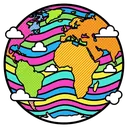 earth globe Pop Art icon