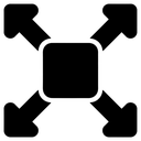 expand arrows Solid Glyph icon