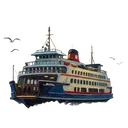 ferry water crossing Oil Painting icon