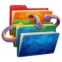 file folder organization Oil Painting icon