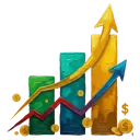 financial growth chart Oil Painting icon
